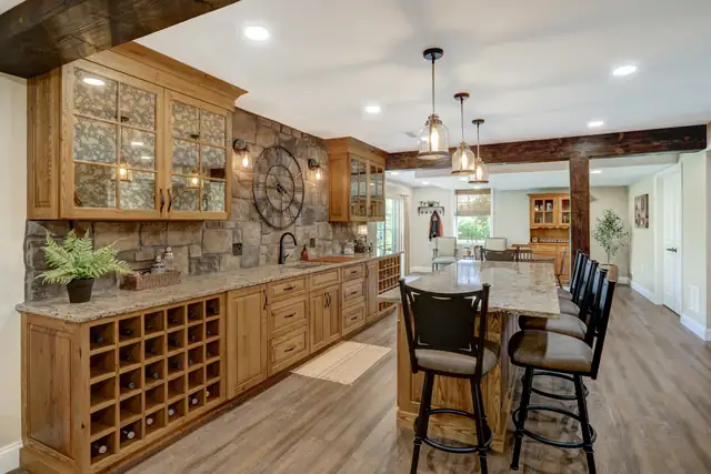 Finished basement den remodel in Lititz, PA designed for entertaining