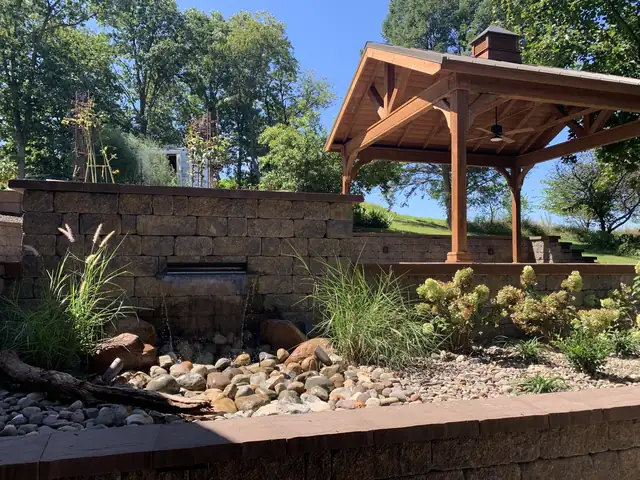 Stamped concrete patio and hardscape project in Hamburg, PA